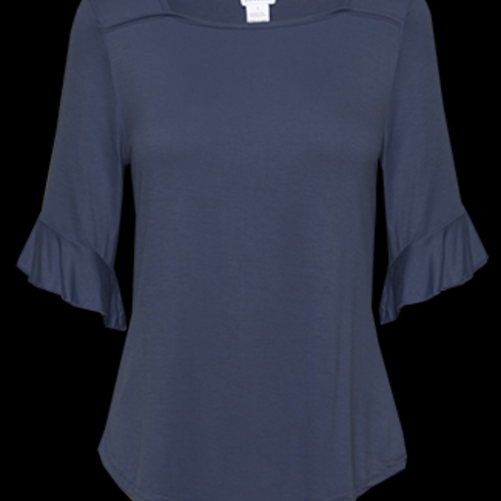 Flutter Sleeve Tee Shirt Small Navy Blue